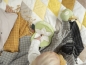 Preview: Babydecke mit Raster Muster - beige