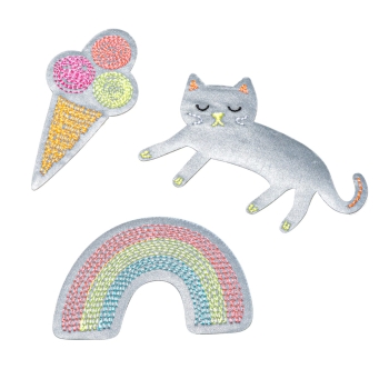 fabfabstickers Girls-Katze/Eis/Regenbogen – zum Kleben