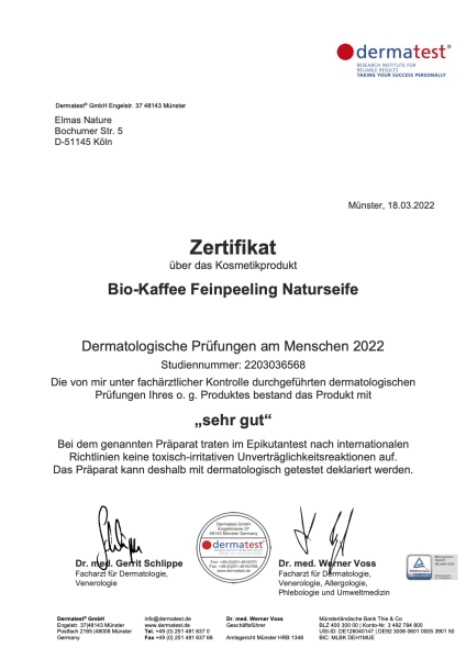 Elmas BIO Kaffee Feinpeeling Naturseife - 120g