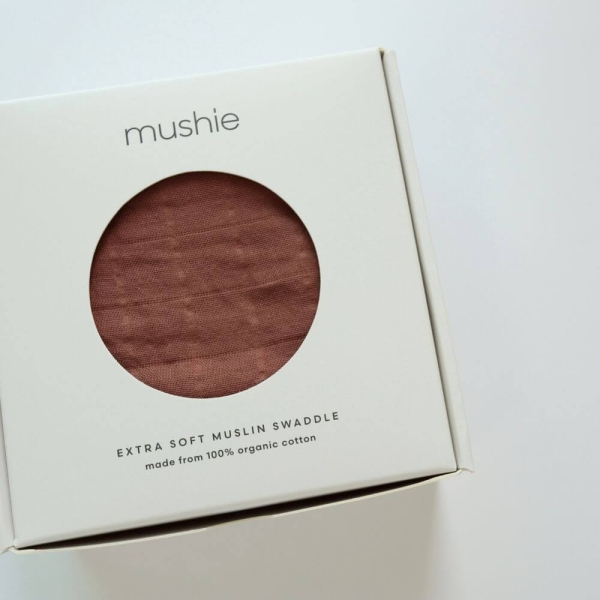 Mushie Swaddle Mulltuch - Cognac